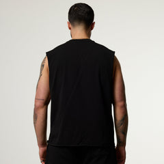 Vanquish Olympus Black Ares Oversized Boxy Cut Off Sleeveless T Shirt