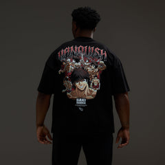 VQ x Baki: Black Baki Boxy Oversized T Shirt