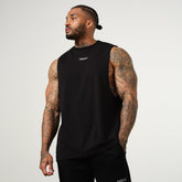 Vanquish Essential Black Oversized Sleeveless T Shirt