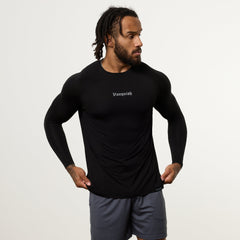 Vanquish Ultra Soft Black Long Sleeve Slim Fit T Shirt