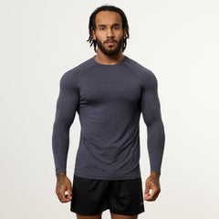 Vanquish Ultra Soft Denim Blue Long Sleeve Slim Fit T Shirt
