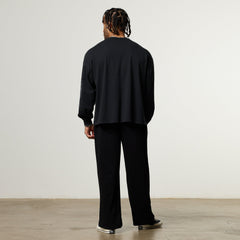 Vanquish Obsidian Black Angel Oversized Boxy Long Sleeve T Shirt