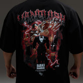 VQ x Baki: Black Oliva Boxy Oversized T Shirt