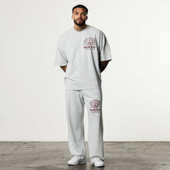 HERITAGE AND STRENGTH GREY BOXY OVERSIZED T SHIRT
