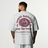 HERITAGE AND STRENGTH GREY BOXY OVERSIZED T SHIRT