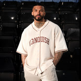 VANQUISH OFF WHITE OVERSIZED BASEBALL JERSEY