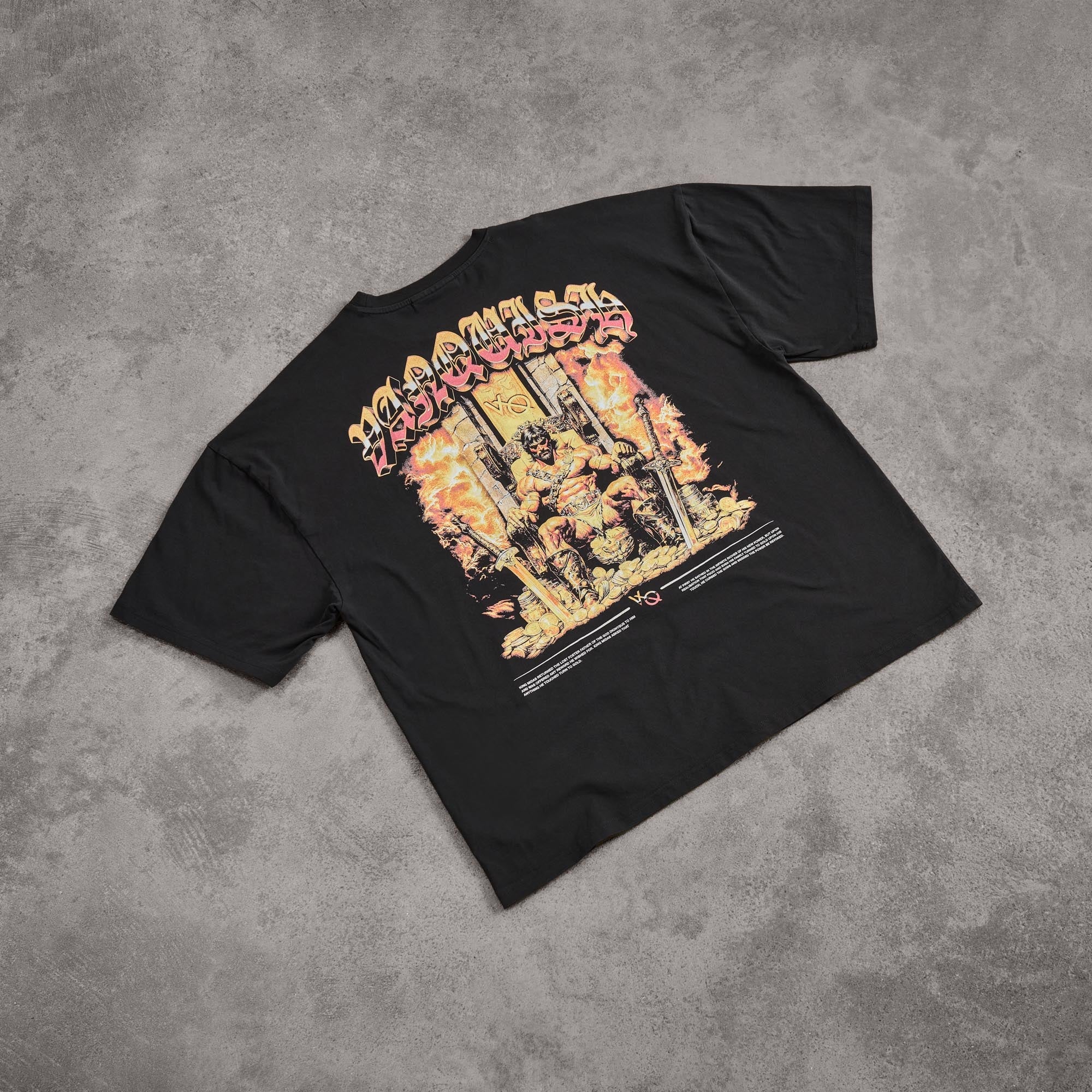 Vanquish Olympus Black King Midas Oversized Boxy T Shirt