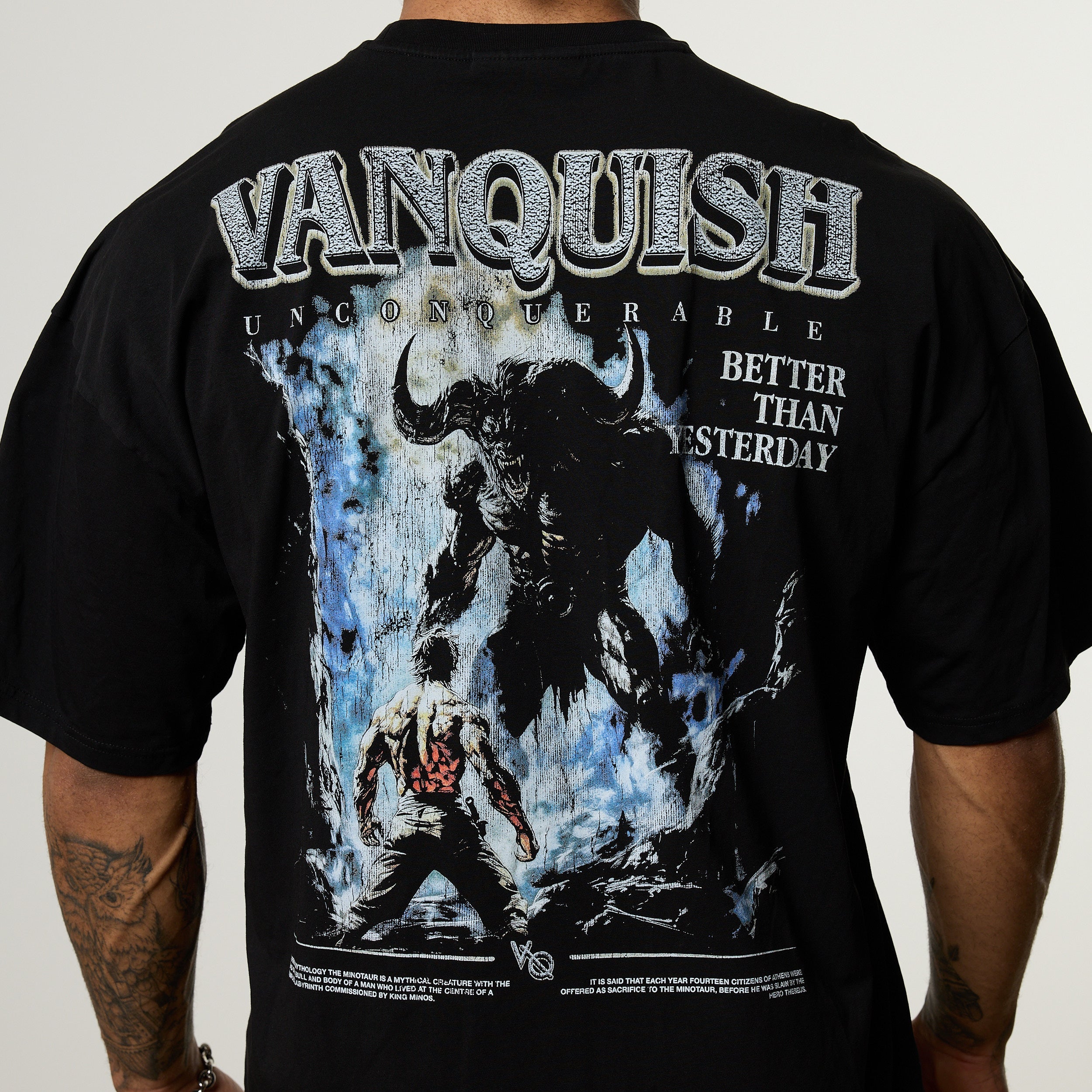 Vanquish Olympus Black Minotaur Oversized Boxy T Shirt