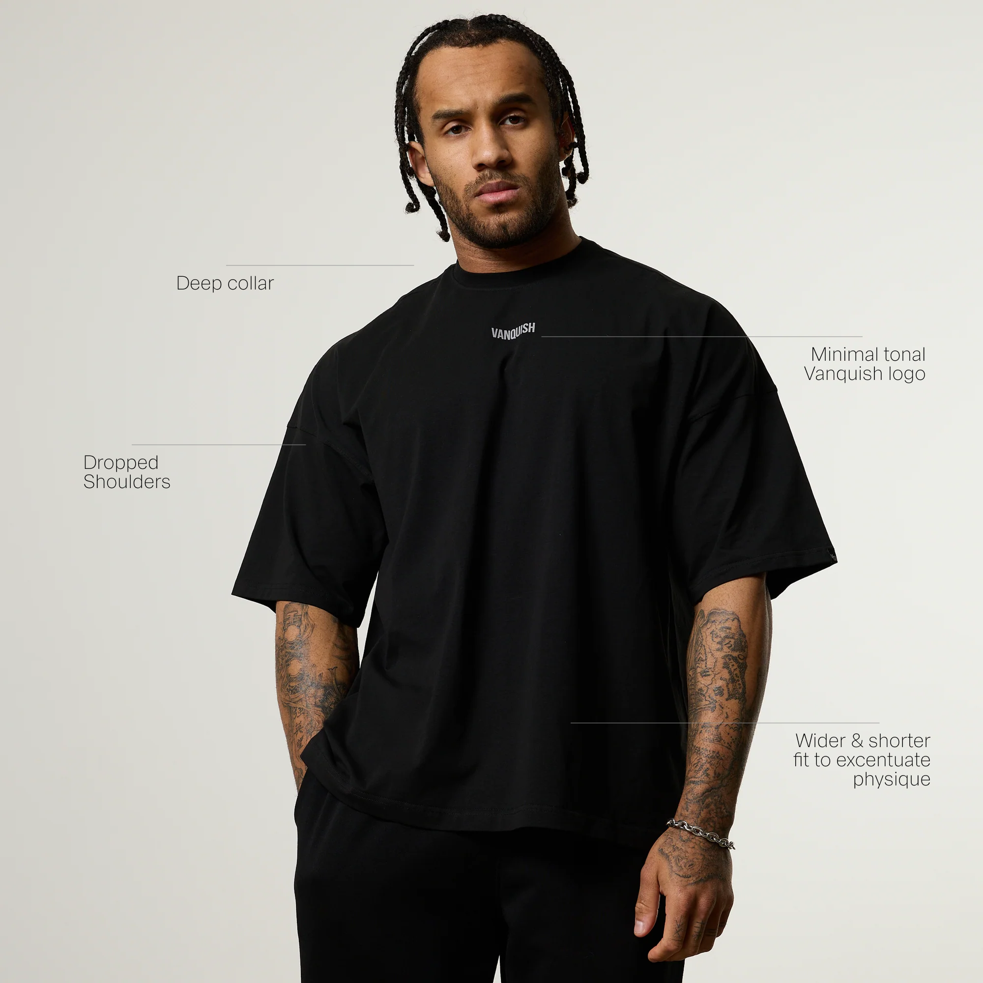 Vanquish Essential V2 Black Oversized Boxy T Shirt
