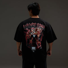 VQ x Baki: Black Oliva Boxy Oversized T Shirt