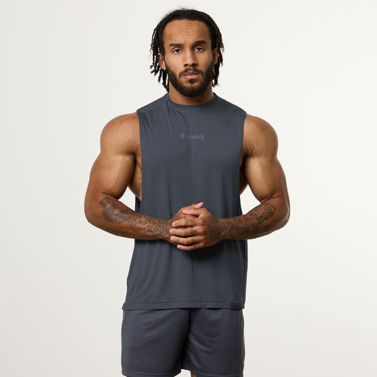 Vanquish Ultra Soft Denim Blue Oversized Sleeveless T Shirt