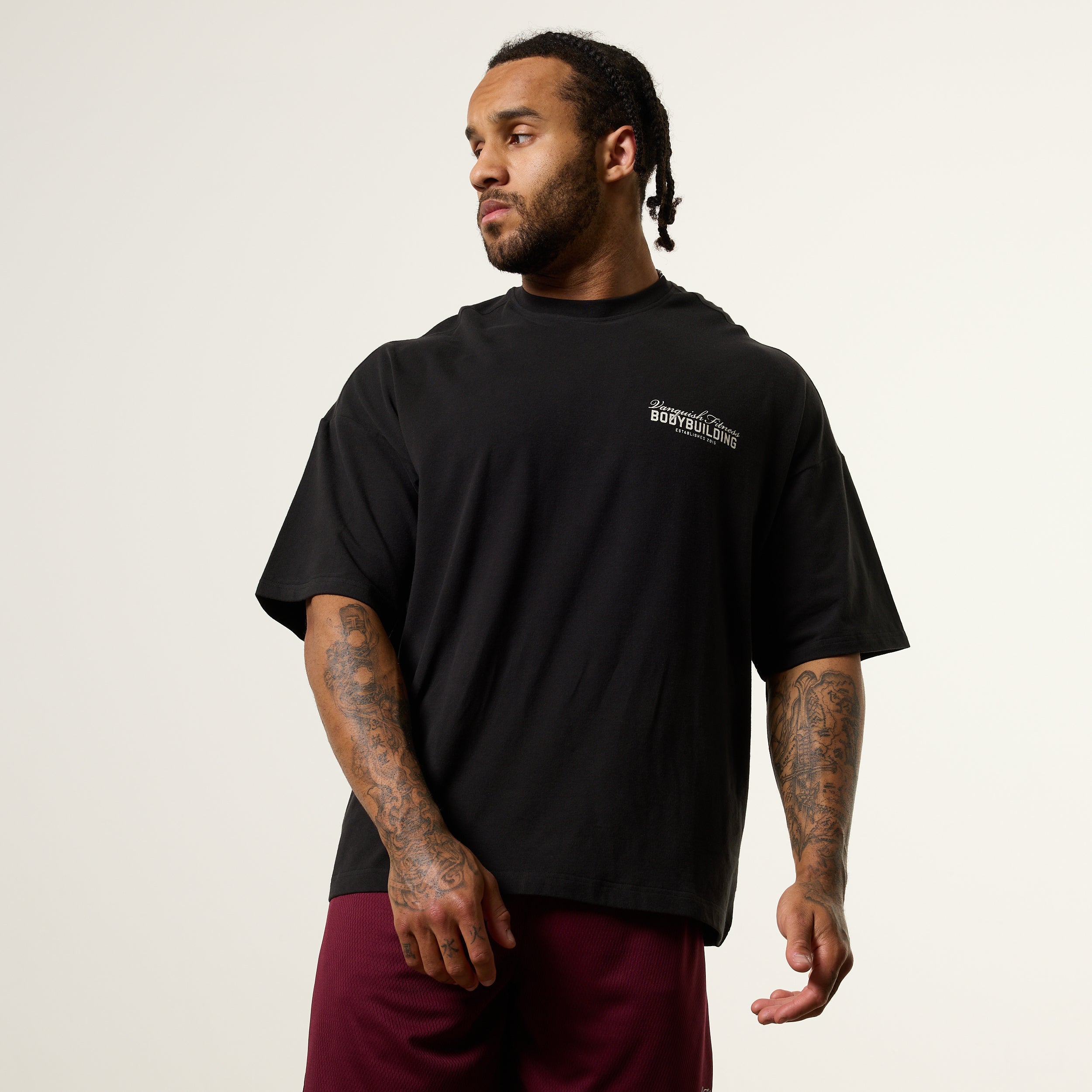 Vanquish Bodybuilding Black Oversized Boxy T Shirt
