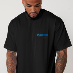 REVOLVE MOMENTUM BLACK AND BLUE BOXY T SHIRT