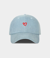 DENIM DRAWN HEART.