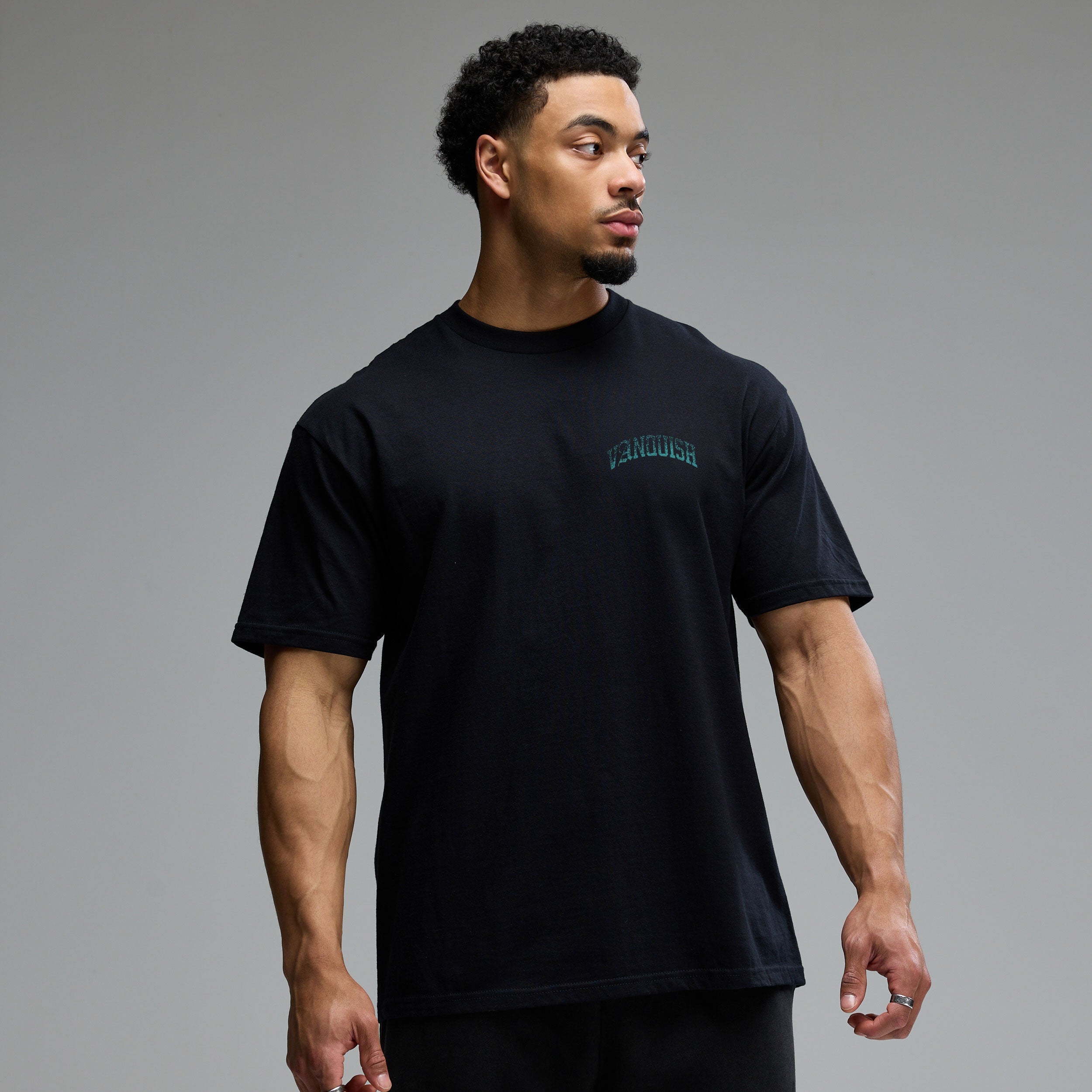 REVOLVE FADE AQUA BLACK OVERSIZED T SHIRT