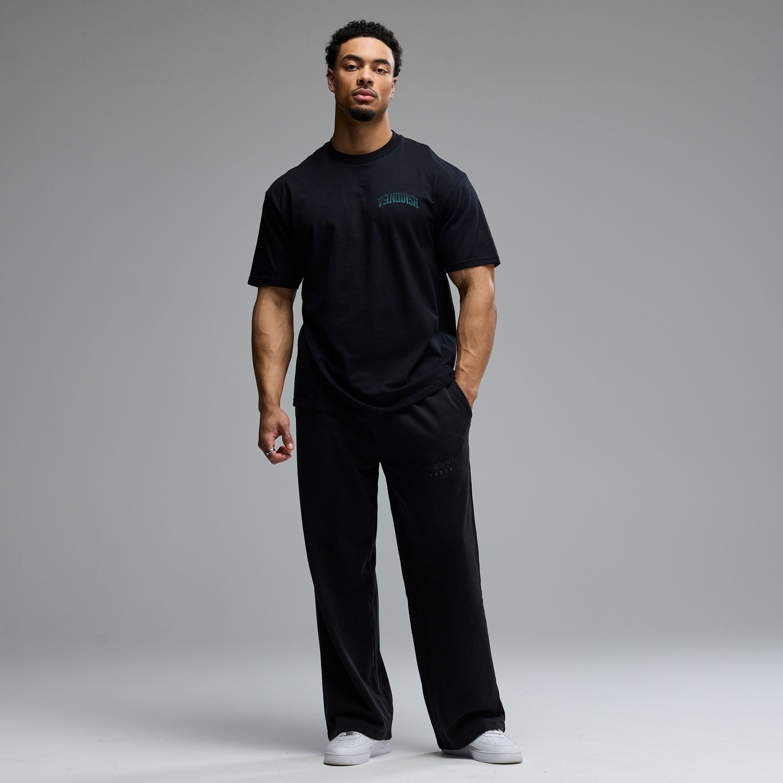 REVOLVE FADE AQUA BLACK OVERSIZED T SHIRT