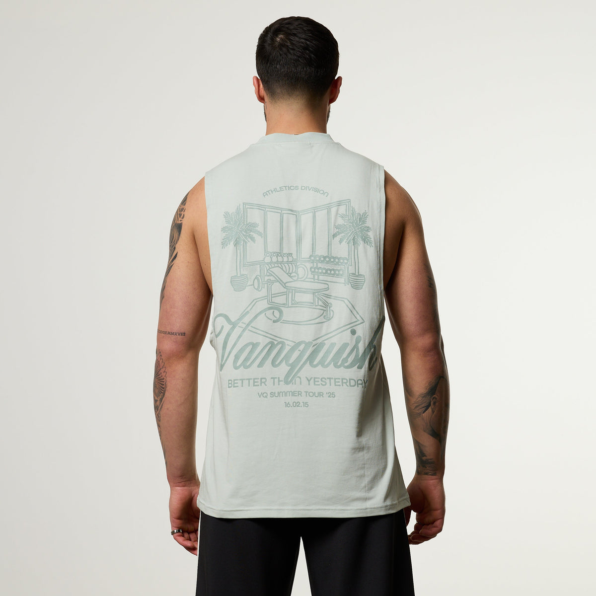 Vanquish Off Season Green Sleeveless T Shirt