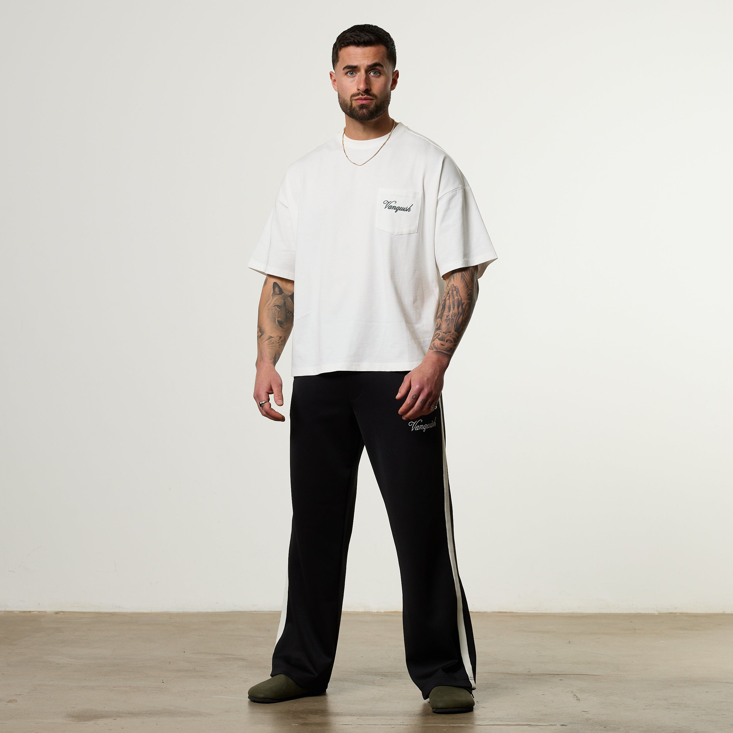 Vanquish Off Season White Oversized Boxy Pocket T Shirt