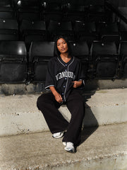 VANQUISH BLACK OVERSIZED BASEBALL JERSEY