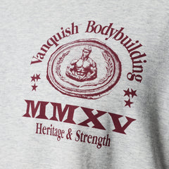 HERITAGE AND STRENGTH GREY BOXY OVERSIZED T SHIRT