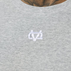 MONOGRAM RIB GREY MARL SLIM FIT T SHIRT