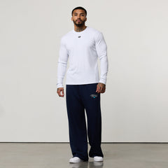 MONOGRAM RIB WHITE SLIM FIT LONG SLEEVE T SHIRT
