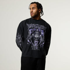 Vanquish Obsidian Black Angel Oversized Boxy Long Sleeve T Shirt
